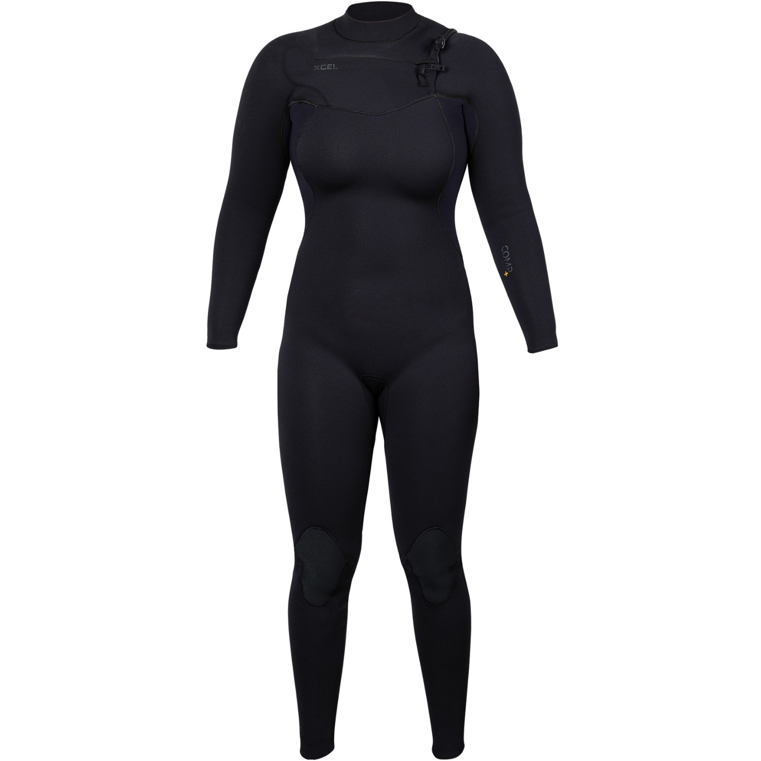 2025 Xcel Femmes Comp + 5/4mm Chest Zip Combinaison Néoprène WN54CPC4BK - Black